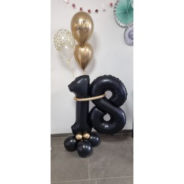 Cijferballon zwart ( prijs op aanvraag)