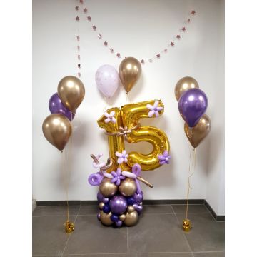 ballonboeket groot met heliumtros - happy balloons geleen