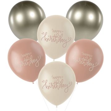 Ballonnen Happy Birthday Rose creme